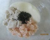 カニ缶と長いも連れて、レンコンさんど作り方2写真
