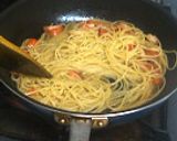 プチトマトとベーコンのいいかげんパスタ作り方6写真