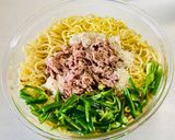 ワンボールレンジ、ツナ塩麹焼きそば！作り方2写真
