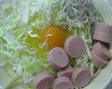 お魚のソーセージとしらすのお好み焼き作り方4写真