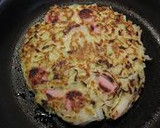 お魚のソーセージとしらすのお好み焼き作り方6写真