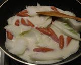 残った白菜とソーセージのクリーム煮作り方2写真