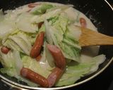 残った白菜とソーセージのクリーム煮作り方4写真