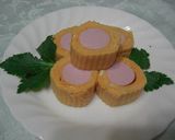 おさかなソーセージ入りの卵焼き♪作り方5写真