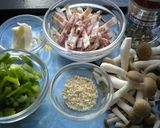 しめじとベーコンのイタリアン雑炊作り方1写真