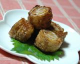 油揚げと豚肉のクルクル巻き♡焼き作り方8写真