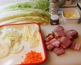 白菜のキャラメリゼとベーコンの煮物作り方1写真