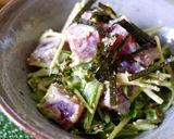 まぐろのお刺身と水菜の山葵マヨサラダ作り方3写真