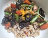 ✝肉なし満足🧡キクラゲ黒カレー🍛炒め煮🍅作り方6写真