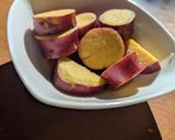 田舎風。さつまいもの、甘醤油がらめ。作り方3写真