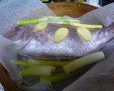 葱油鮮魚（鮮魚の葱、生姜味蒸し）作り方3写真