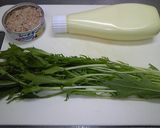 男の料理 ツナと水菜のサラダ作り方1写真