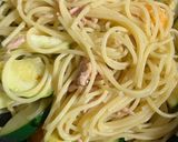 簡単　シーチキンとズッキーニの夏パスタ作り方10写真