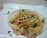 長芋とベーコンのクリーム明太パスタ作り方6写真