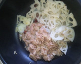 ツナ缶ときのことレンコンの和風パスタ作り方1写真