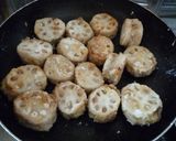 合びきミンチとレンコンのはさみ照り焼き作り方4写真