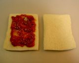 朝食☆ナスとベーコンのミートホットサンド作り方2写真