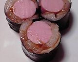 お餅☆おさかなソーセージ海苔チーズロール作り方6写真