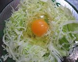 簡単手抜き　朝の一品に！　キャベたまハム作り方3写真