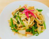 ノビル醤油の焼きうどん　米粉うどんで♪作り方4写真