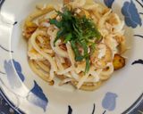 鯛とさつまいもの鮎魚醤焼きうどん作り方6写真