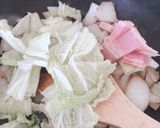 【白菜とベーコンのクリームパスタ】作り方3写真