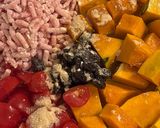 ひき肉とトマトのかぼちゃサラダ作り方2写真