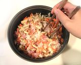 ●麺つゆだけで☆鶏ごぼうの炊き込みご飯●作り方2写真