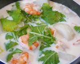 海老と冬野菜の豆乳煮♬作り方5写真