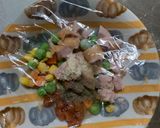 レンジ簡単梅中華ペスカトーレ味炒飯弁当作り方3写真