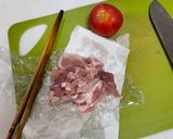 超簡単！トマトと豚肉のオイスタースープ作り方1写真