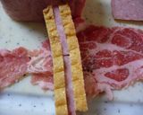 お肉をかさ増し♪スパム＆厚揚げの豚肉巻き作り方2写真