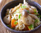 ごぼう天と鶏肉の炊き込みご飯♪作り方4写真