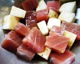 マグロと山芋のソテー　ジェノベーゼ作り方1写真