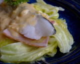 たらのキャベツ蒸し♪　柚子味噌マヨソース作り方6写真