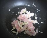 豆苗のカルボナーラ作り方3写真