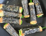 オクラを詰めた海苔巻きちくわ作り方6写真