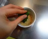 春菊のおひたし♪　　からし酢醤油だれ作り方4写真