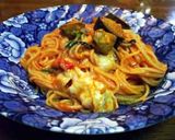 トマトとナスのトマトソースパスタ作り方23写真