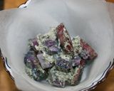 強力粉で作る♪ヨモギ＆紫芋蒸しパン♪作り方5写真