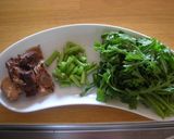 ＊チャーシューと菊菜のオイルパスタ＊作り方4写真