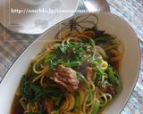 ＊チャーシューと菊菜のオイルパスタ＊作り方7写真