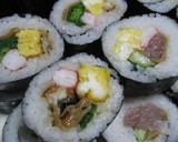太巻き♪恵方巻き♪ｴﾋﾞと穴子と菜の花卵作り方7写真