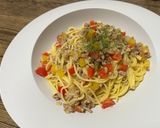 ひき肉とパプリカのラグービアンコパスタ作り方5写真