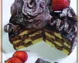 ❤♡amore mio❤♡～薔薇の咲く~ダミエの生チョコケーキღ バレンタインღ作り方17写真
