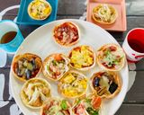 夏休みのお昼\餃子の皮で/ピザパーティー作り方21写真