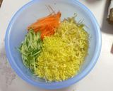 サラダに付け合せに☺虹色の千切りキャベツ作り方1写真