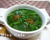 春菊の梅入りスープ作り方4写真