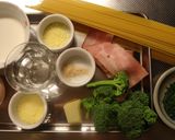 ベーコンとブロッコリーのカルボナーラ作り方1写真