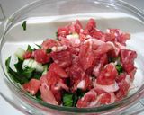 ほうれん草と豚小間のチヂミ風作り方1写真